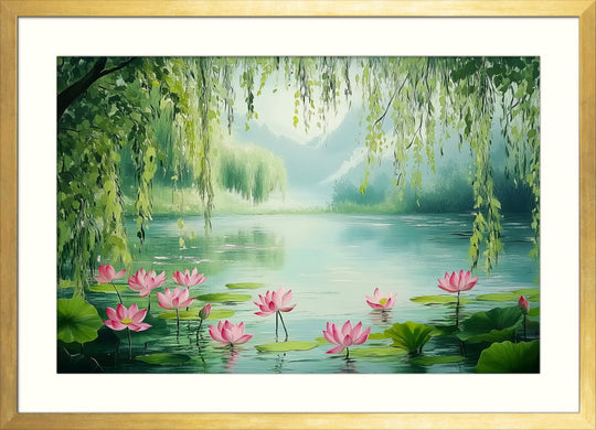 Japanese Lotus Pond Wall Art