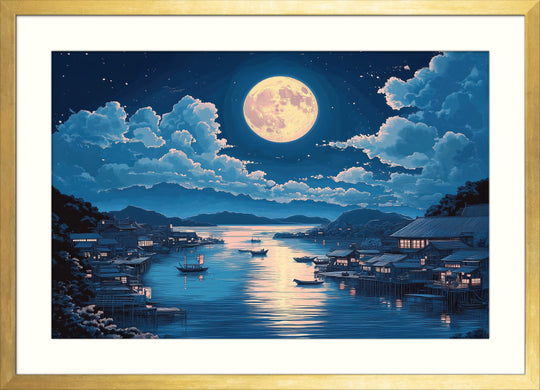 Japanese Moon Landscape Wall Art