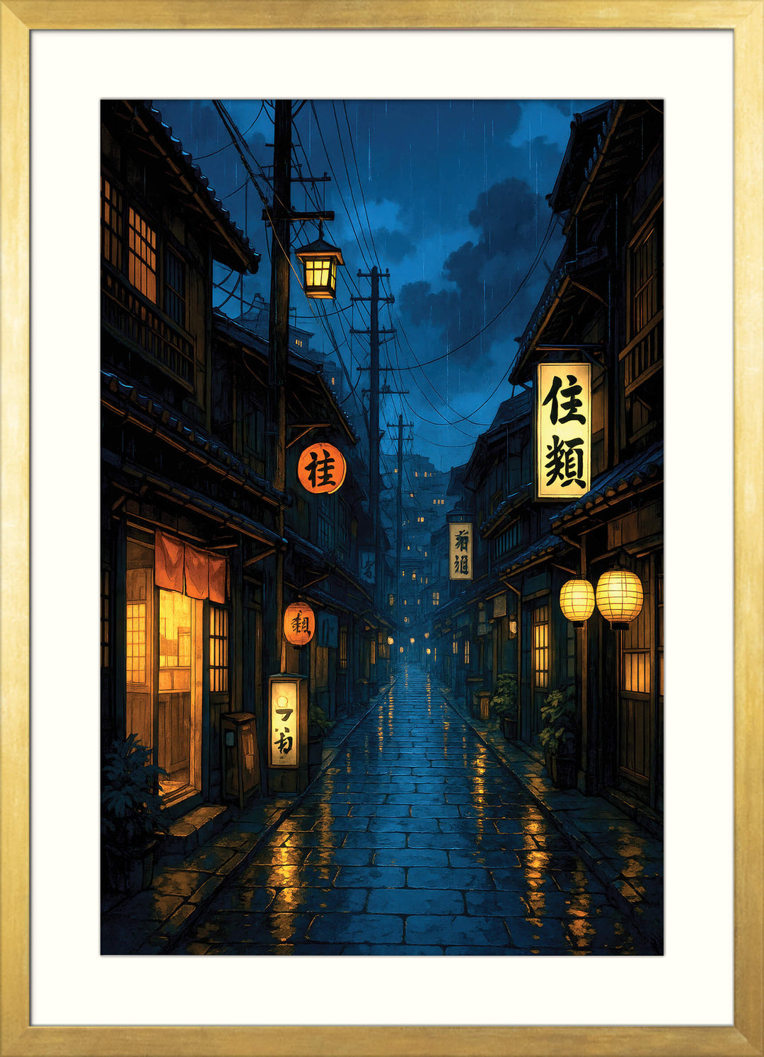 Rainy Japanese Street at Night