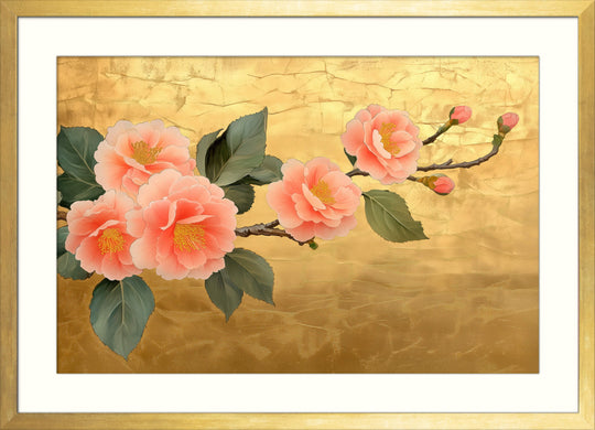 Gold Cherry Blossom Wall Art