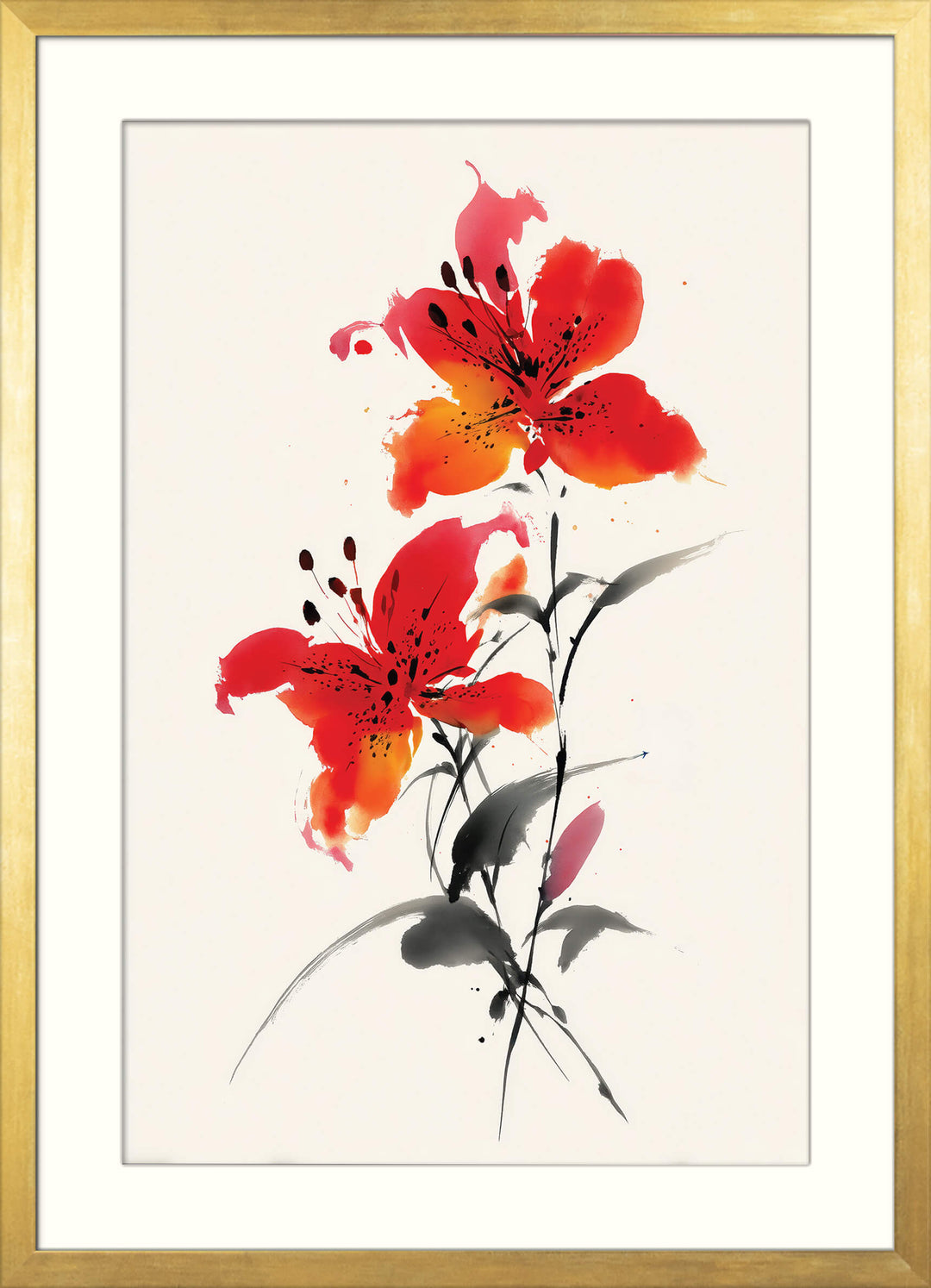 Twin Red Lilies