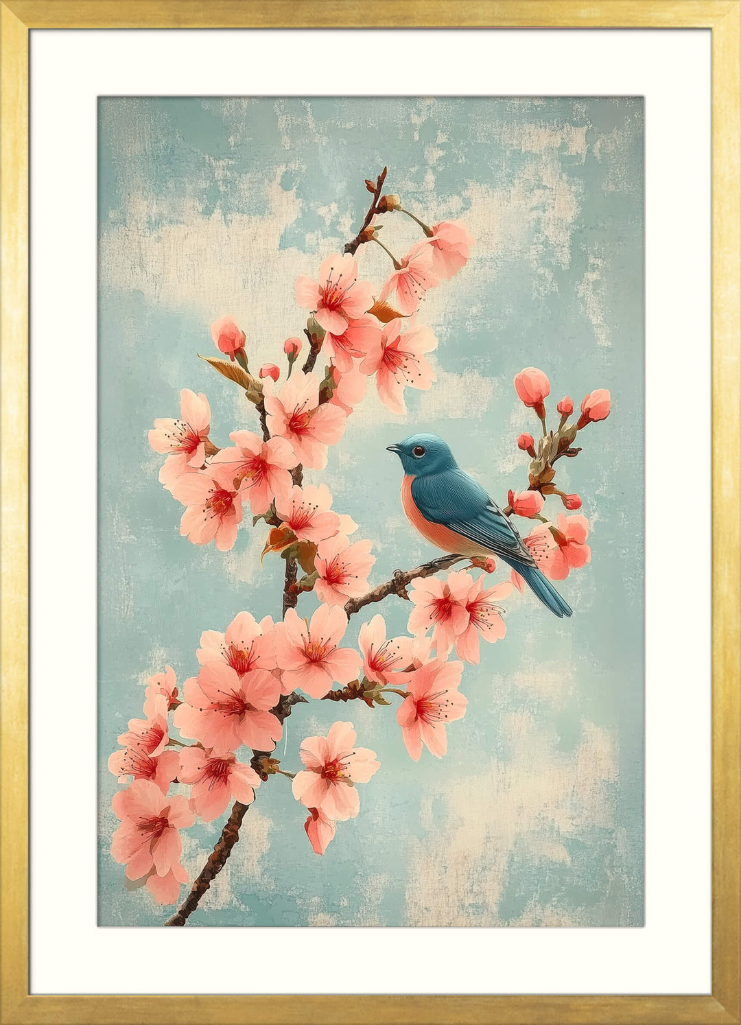 Cherry Blossom Bird Print