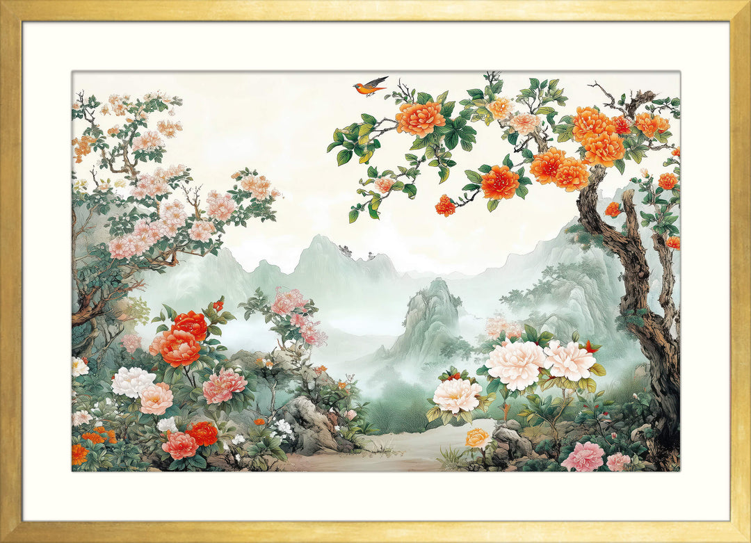 Japanese Floral Landscape