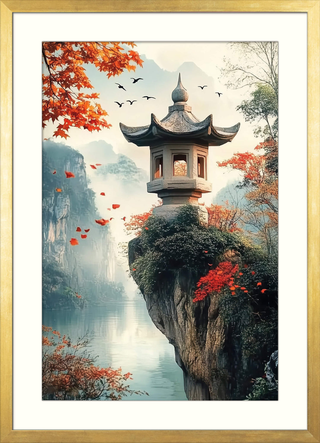 Autumn Japanese Temple Art