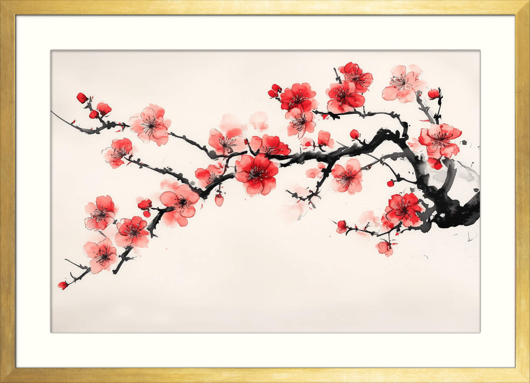 Sumi-e Cherry Blossom Print
