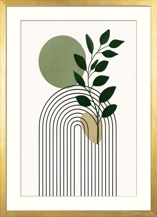 Japandi Minimalist Arch in Green & Beige
