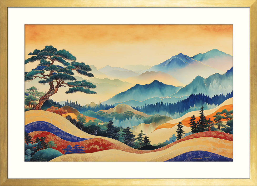 Golden Dawn Over Painted Peaks