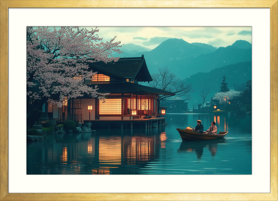 Japanese Lake House Print