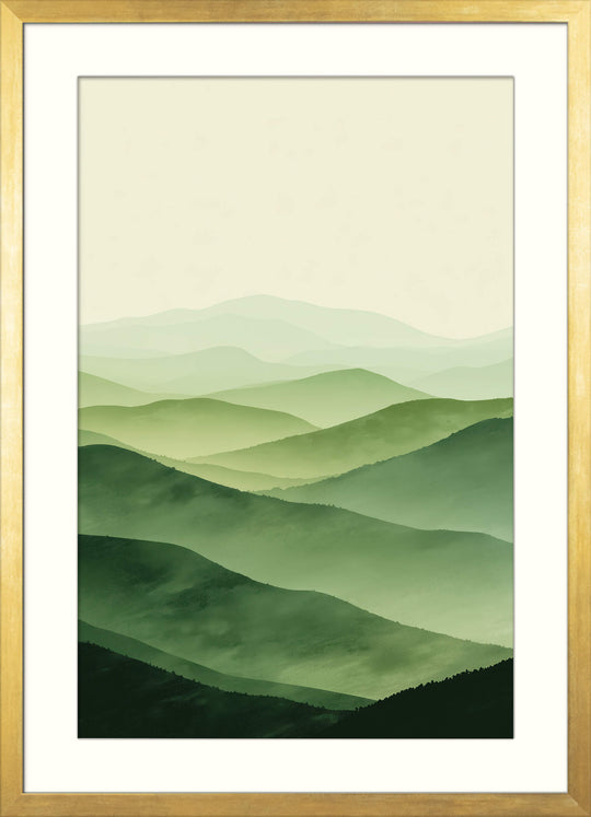 Abstract Green Mountain Landscape