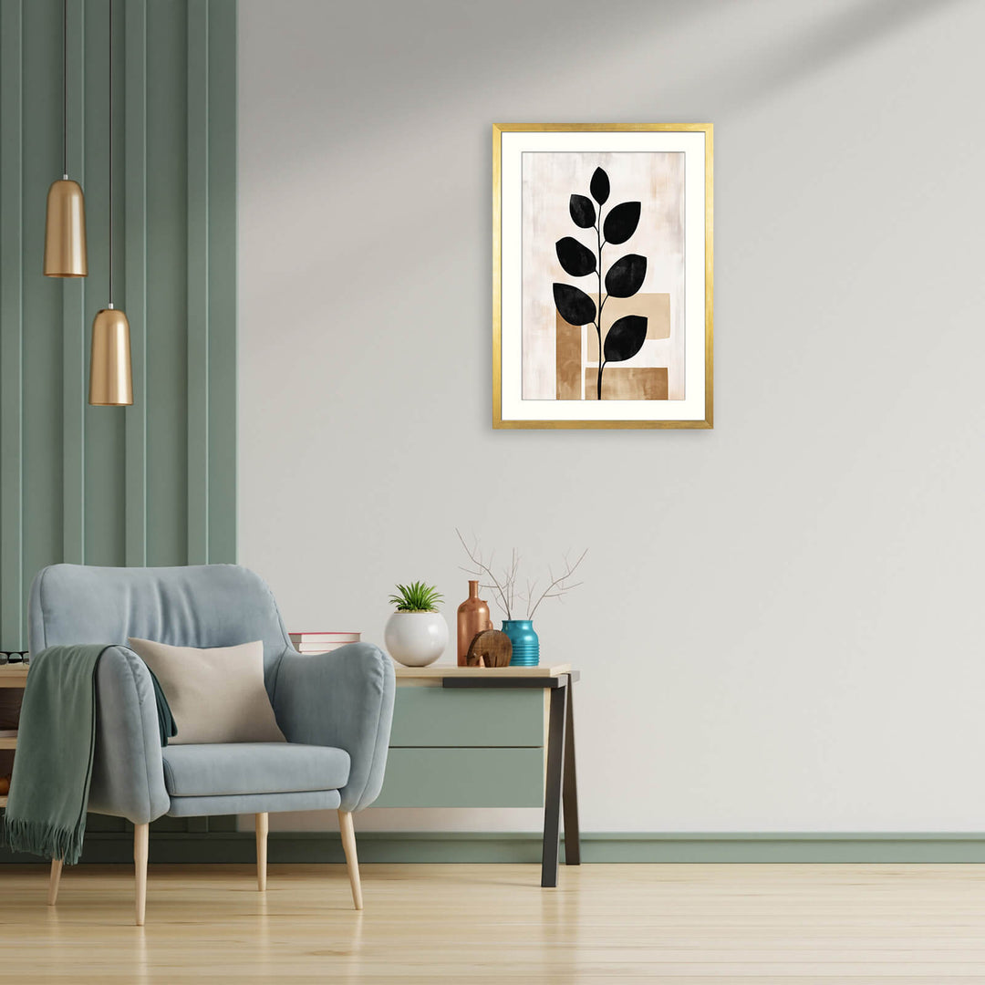 Japandi Abstract Leaf Print