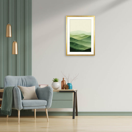 Abstract Green Mountain Landscape