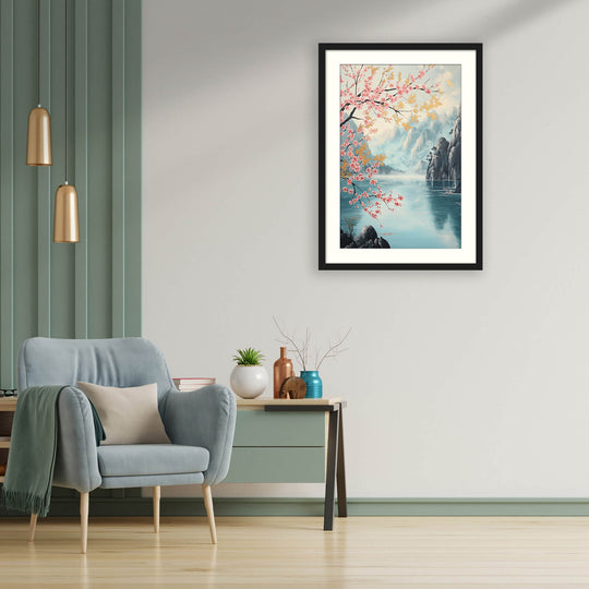 Serene Mountain and Lake Scene