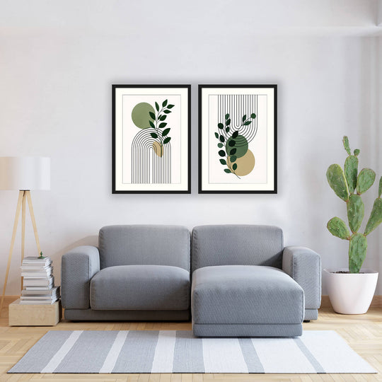 Japandi Minimalist Arch in Green & Beige