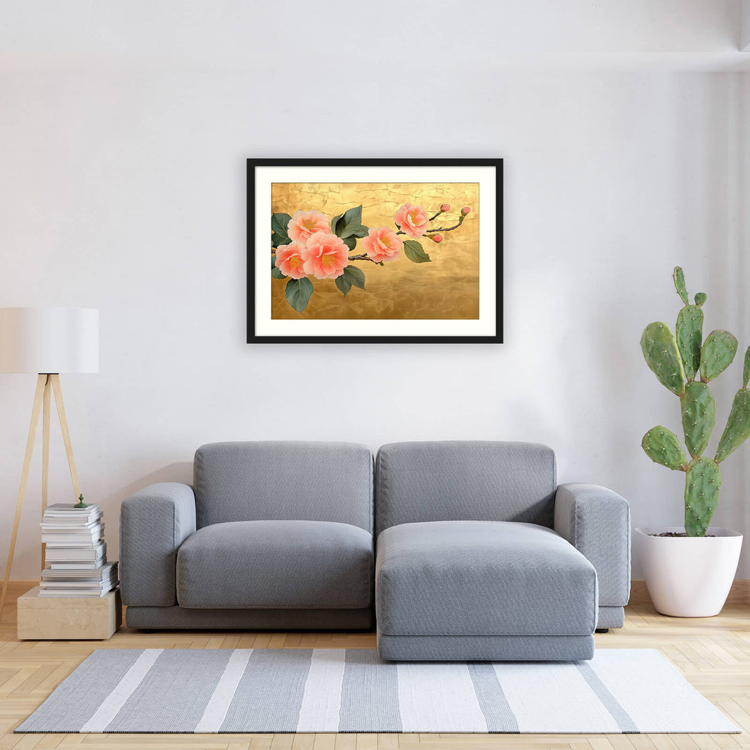 Gold Cherry Blossom Wall Art