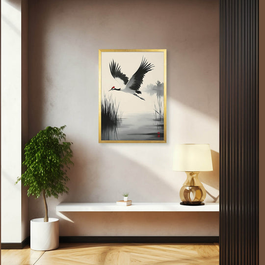 Red-Crowned Crane in Flight
