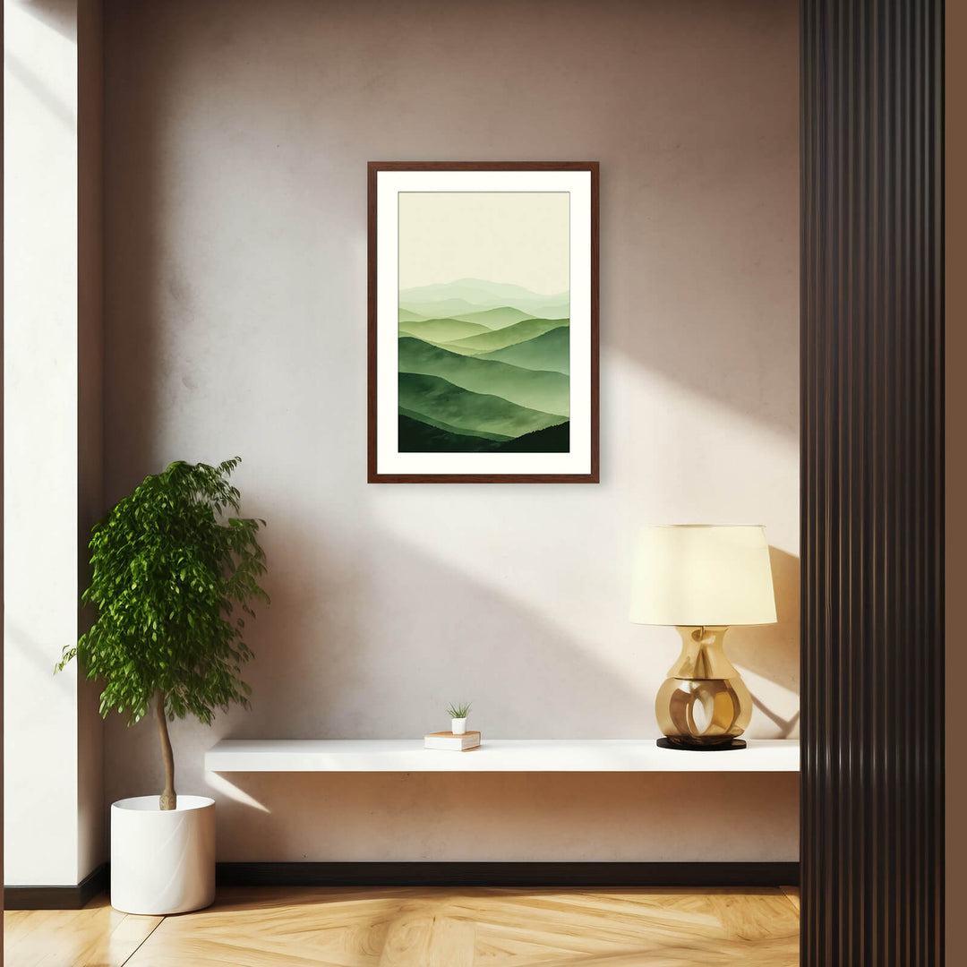 Abstract Green Mountain Landscape