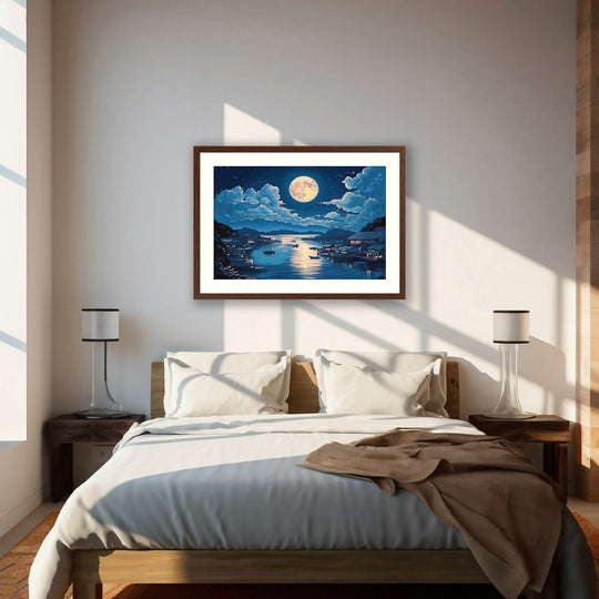 Japanese Moon Landscape Wall Art