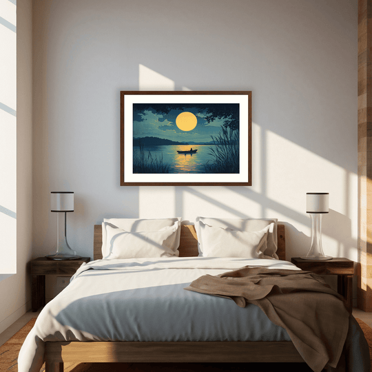 Japanese Moonlight Lake Print