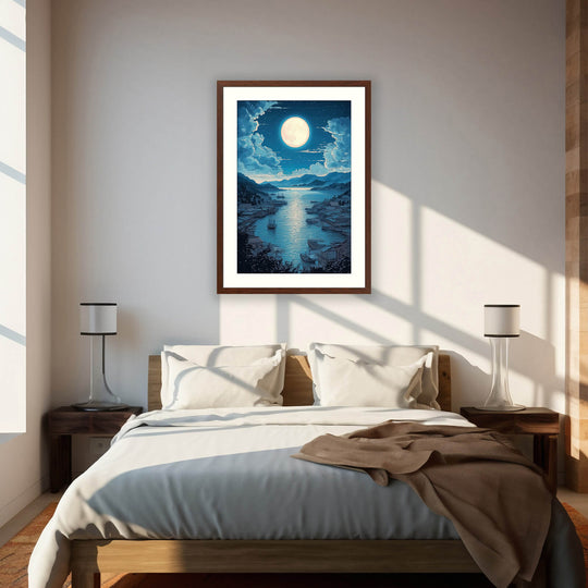 Moonlight Japanese Landscape Print