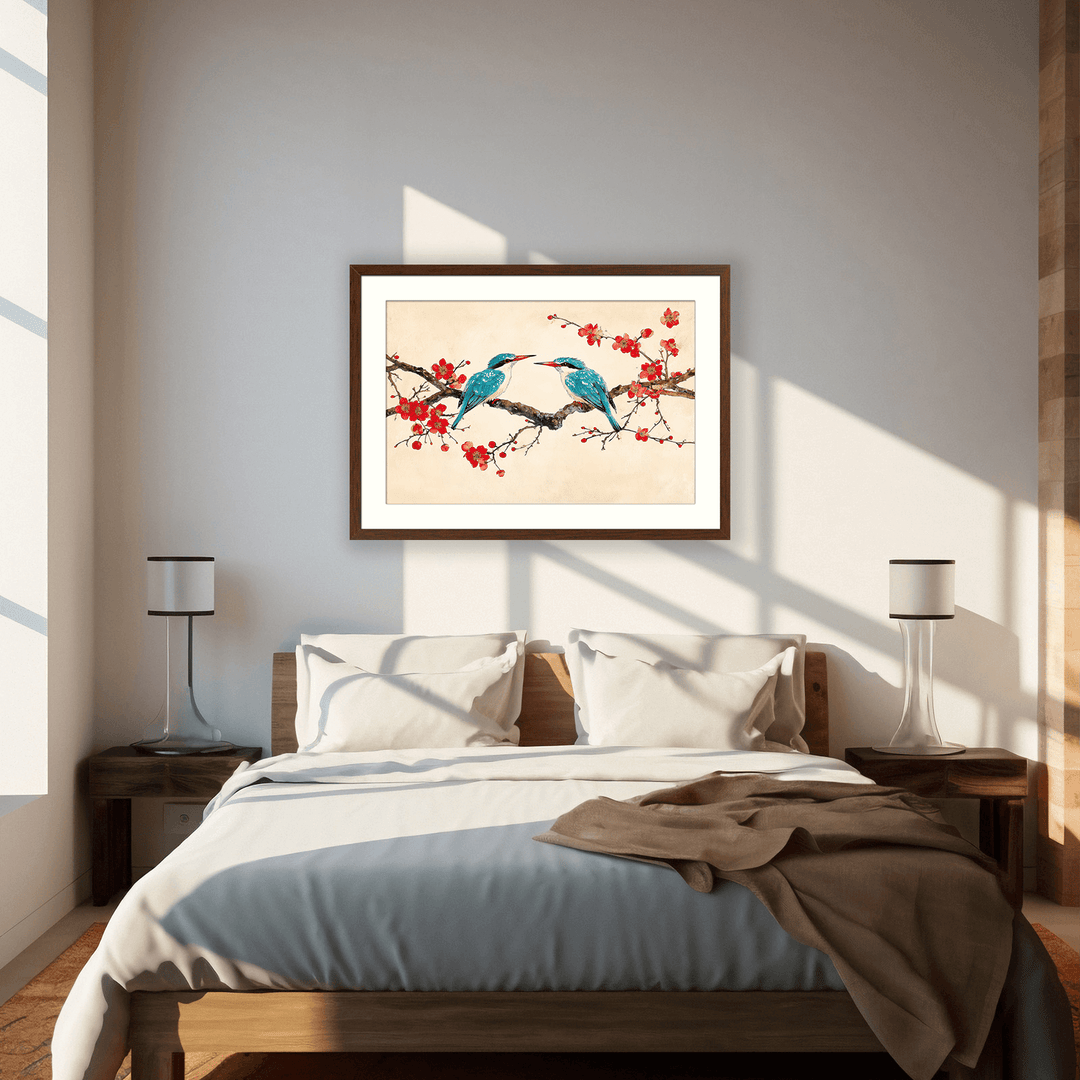 Bird Cherry Blossom Wall Art
