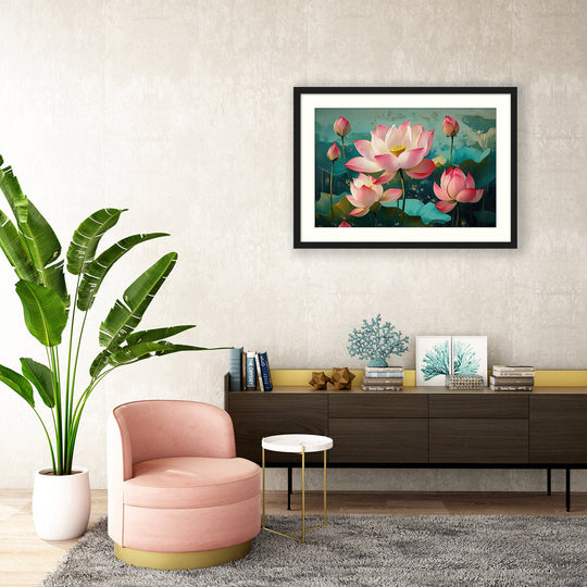 Japanese Lotus Wall Art Print