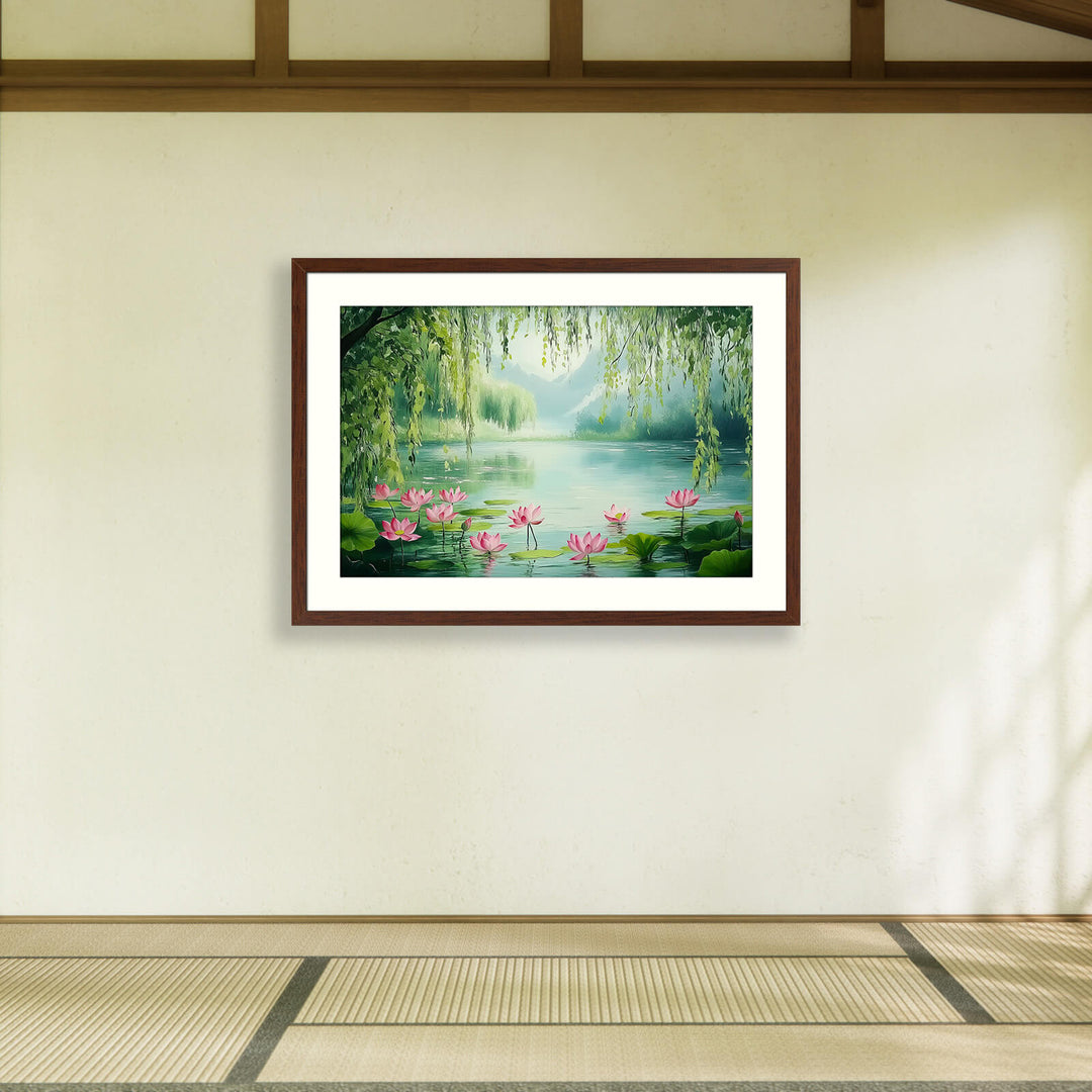 Japanese Lotus Pond Wall Art