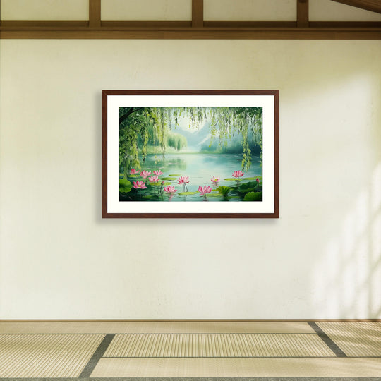 Japanese Lotus Pond Wall Art