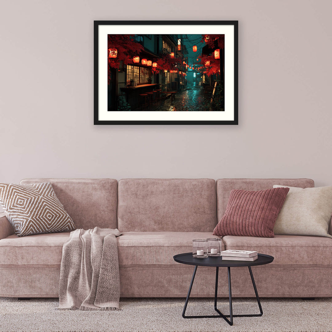Japanese Lantern Street Wall Art