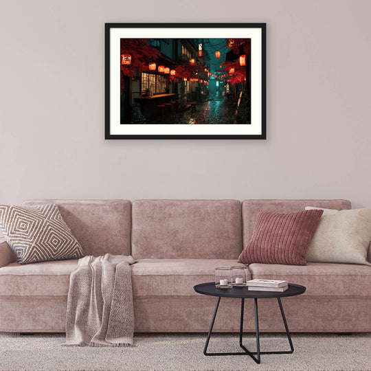 Japanese Lantern Street Wall Art