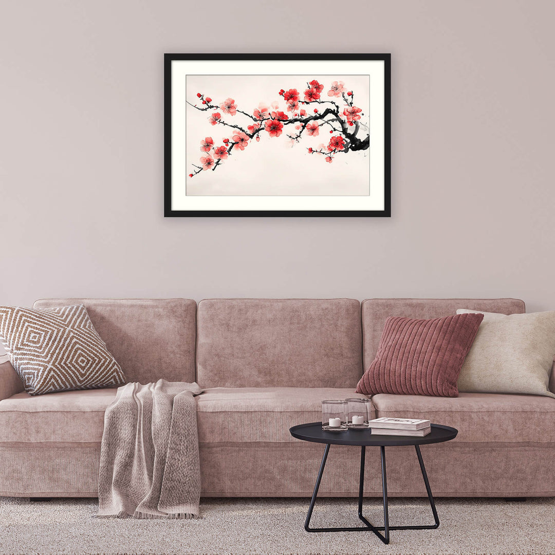 Sumi-e Cherry Blossom Print