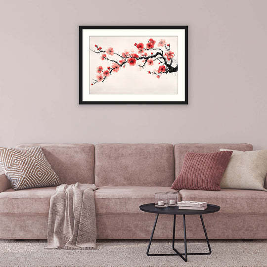 Sumi-e Cherry Blossom Print