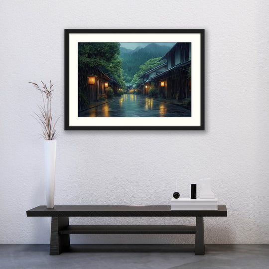 Japanese Rainy Night Wall Art