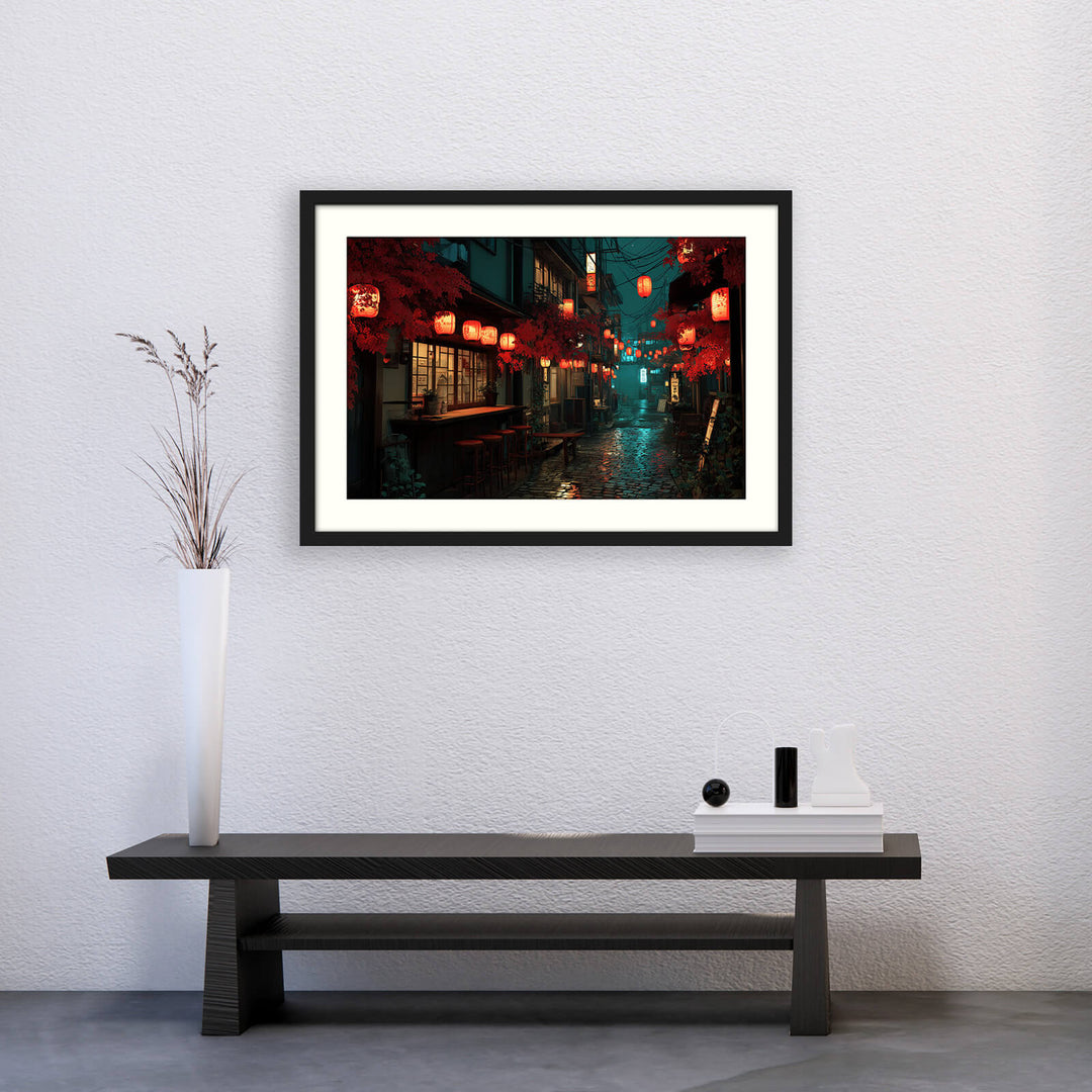 Japanese Lantern Street Wall Art