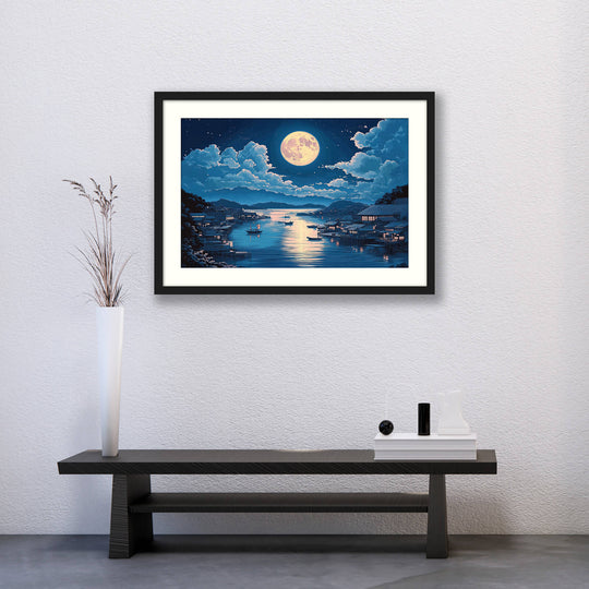 Japanese Moon Landscape Wall Art