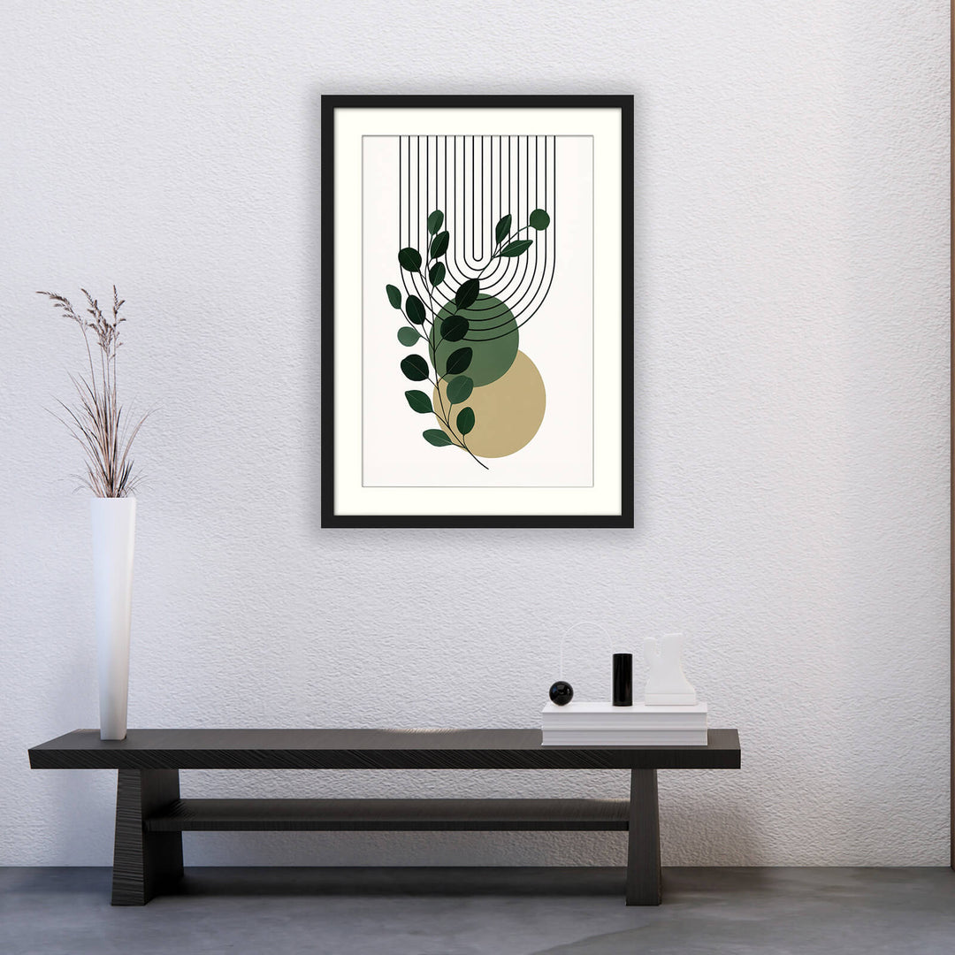 Minimalist Plant with Geometric Shapes