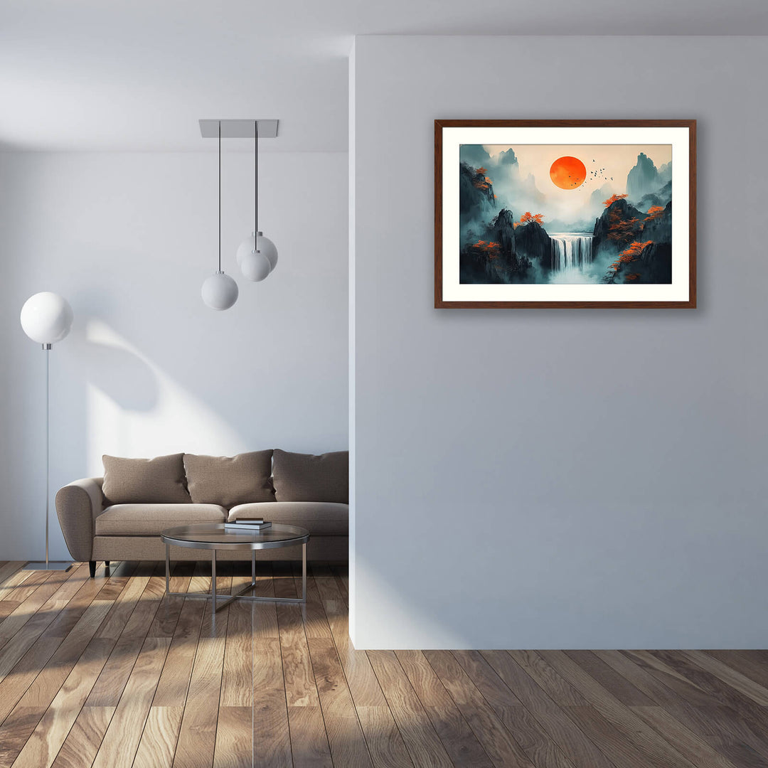 Japanese Mountain Sunrise Wall Art