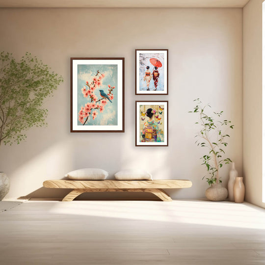 Cherry Blossom Bird Print