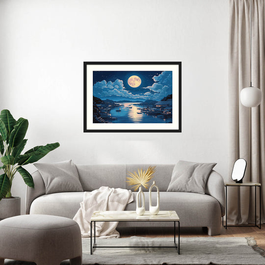 Japanese Moon Landscape Wall Art
