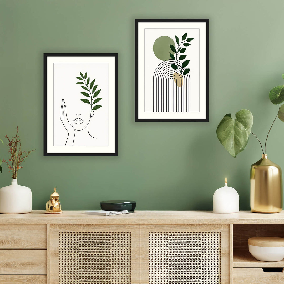 Minimalist Plant with Geometric Shapes