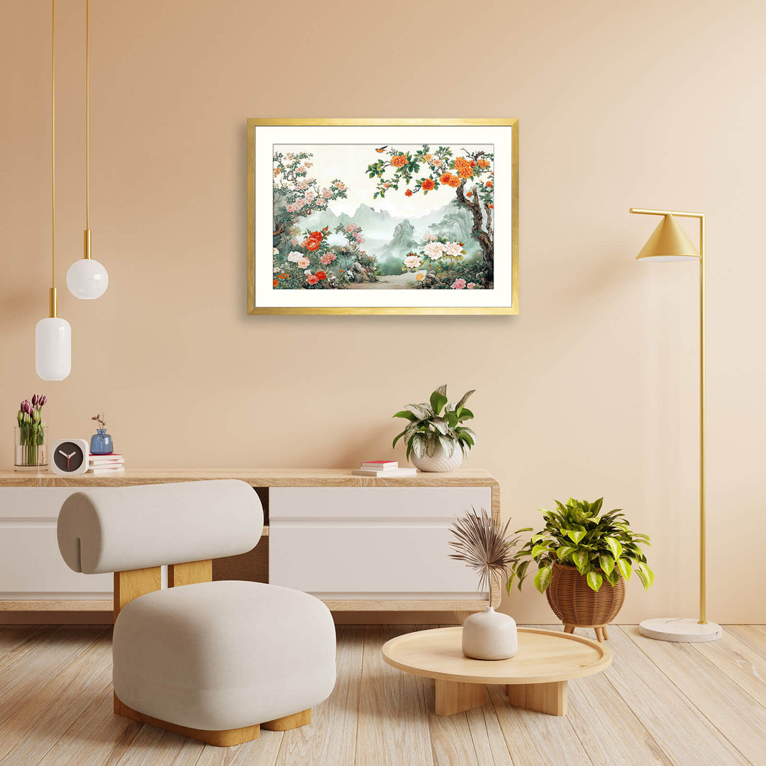 Japanese Floral Landscape