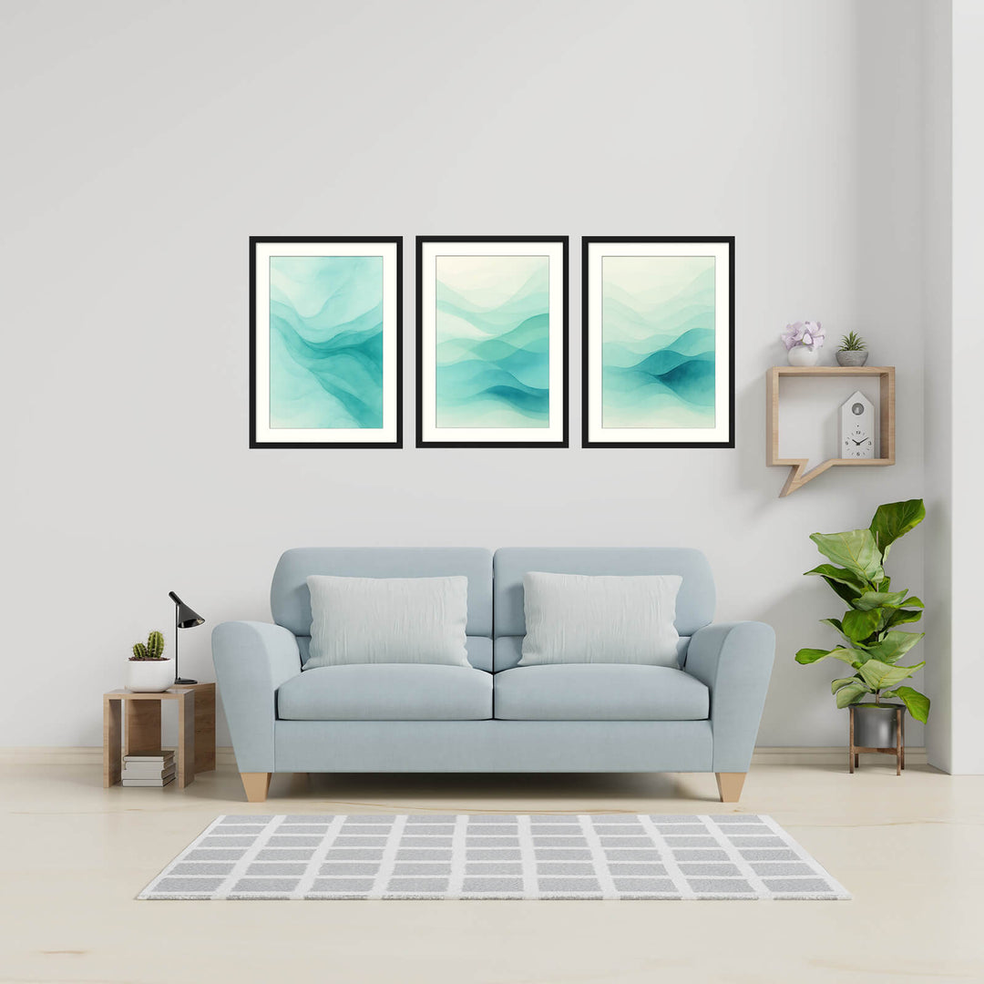 Aqua Abstract Wall Art