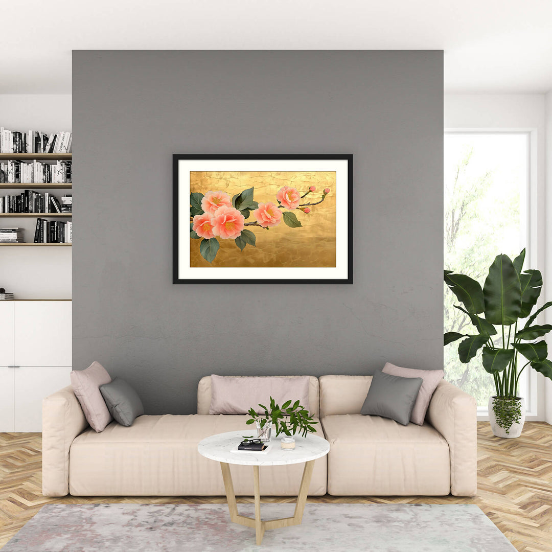 Gold Cherry Blossom Wall Art