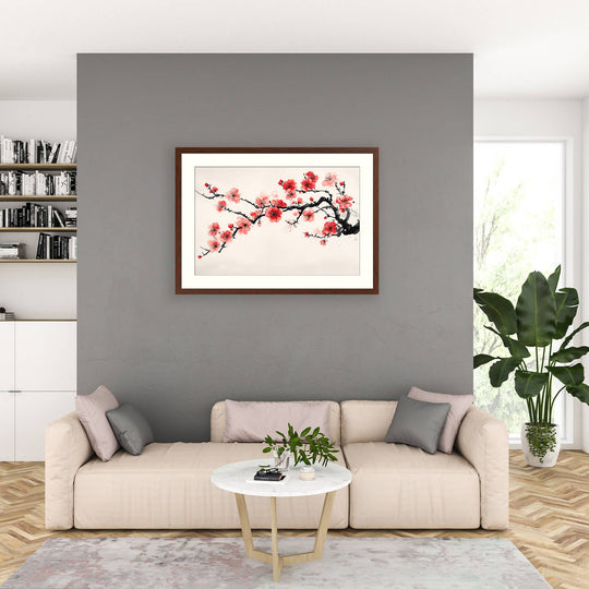 Sumi-e Cherry Blossom Print