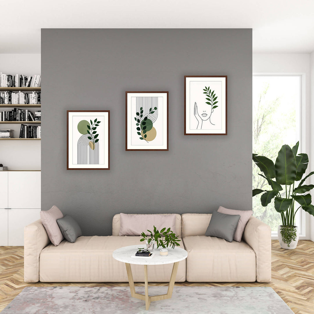 Minimalist Plant with Geometric Shapes
