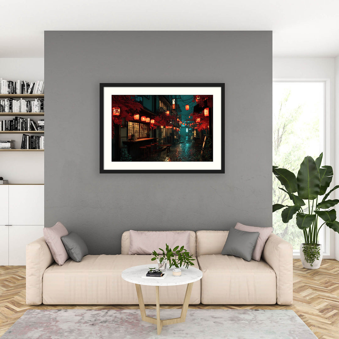 Japanese Lantern Street Wall Art