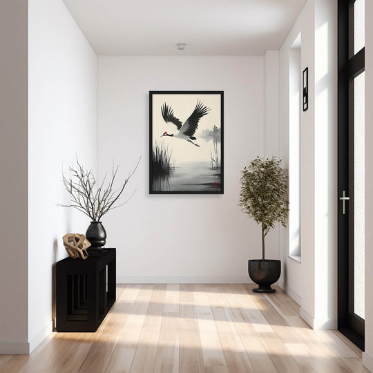 Red-Crowned Crane in Flight