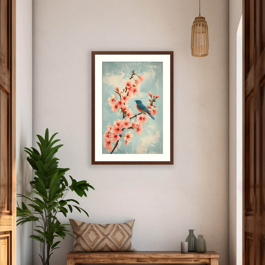 Cherry Blossom Bird Print