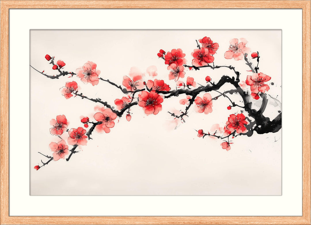 Sumi-e Cherry Blossom Print