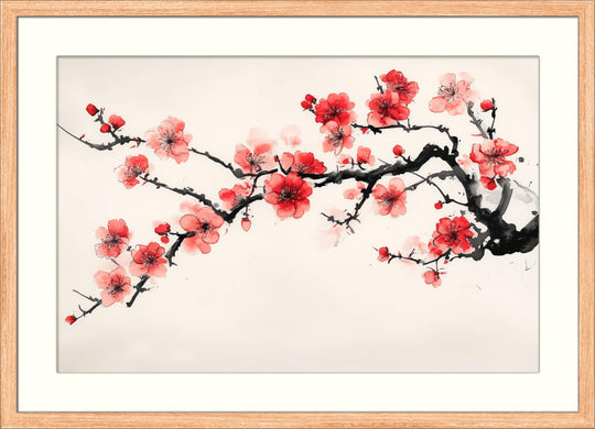Sumi-e Cherry Blossom Print
