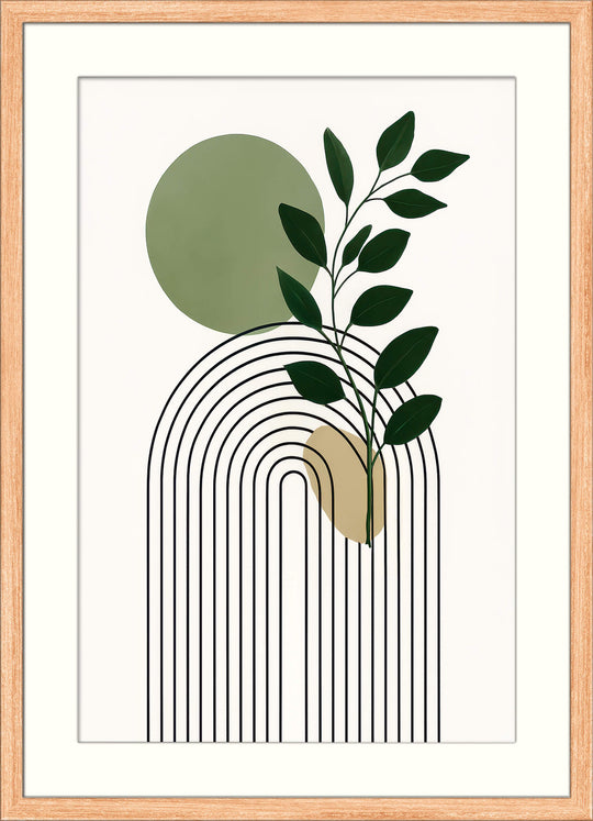 Japandi Minimalist Arch in Green & Beige